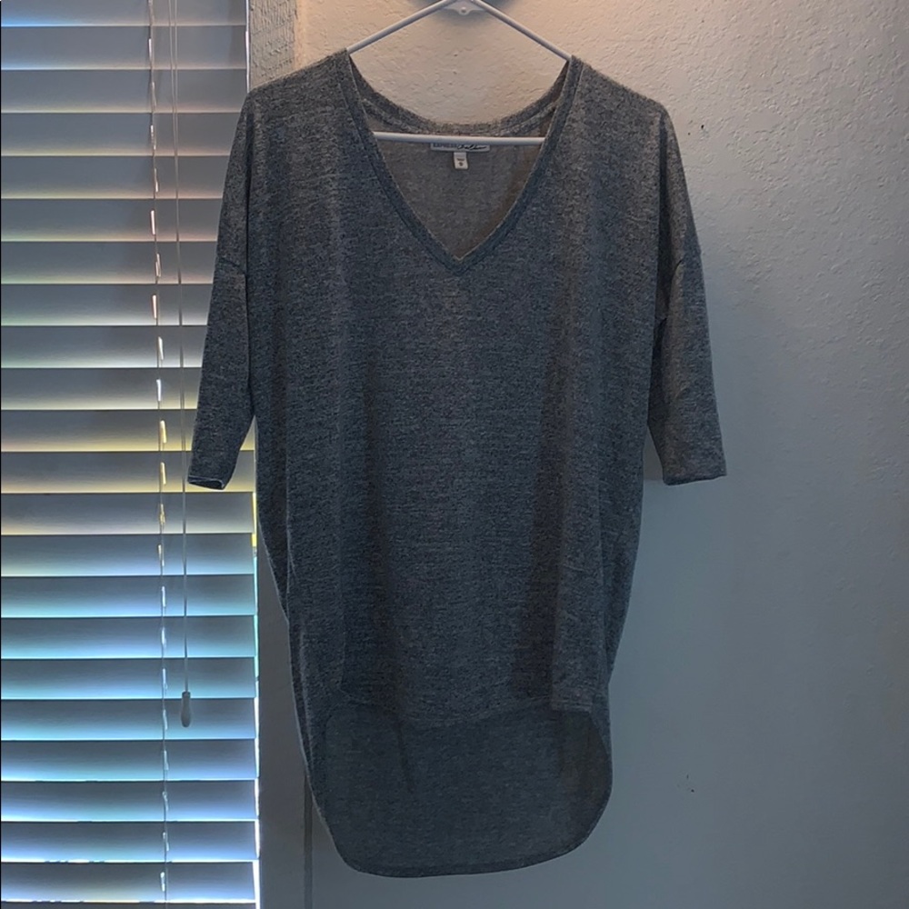 Gray Express 1/4 Sleeve T-Shirt
